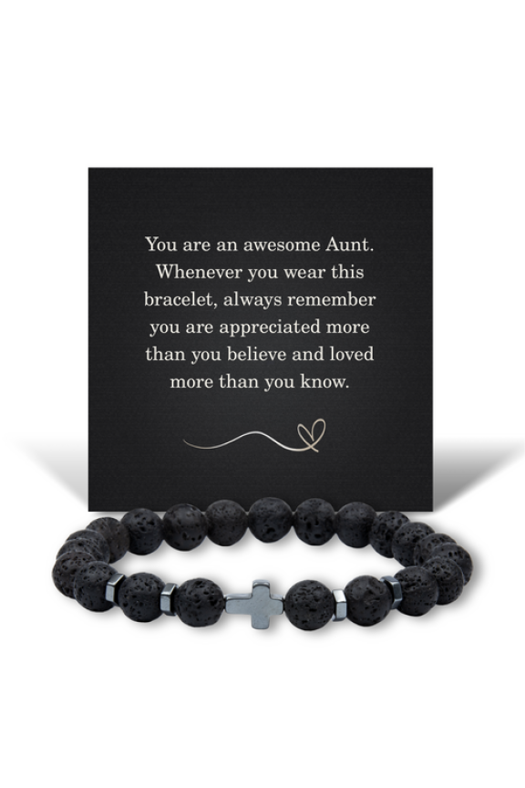 Aunt Bracelet Gift Lava Stone Bracelet