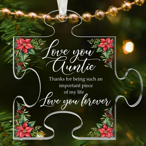 Aunt Christmas Ornament - Auntie Christmas Ornaments from Niece, Aunt Ornaments for Tree - Acrylic Ornament 2025