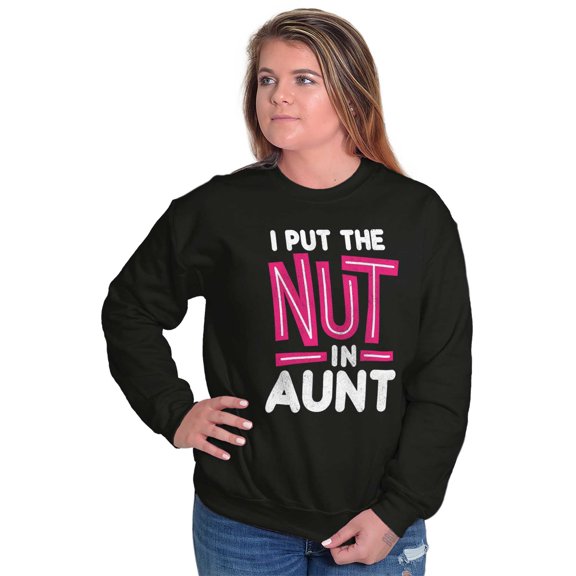 Aunt Cute Funny Cool Crazy Auntie Women Crewneck Sweatshirt Brisco Brands M