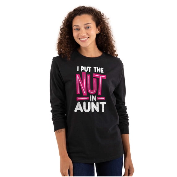 Aunt Cute Funny Cool Crazy Auntie Women Plus Size Long Sleeve Tee Brisco Brands 3X