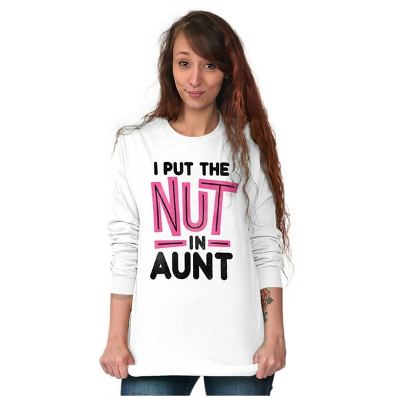 Aunt Cute Funny Cool Crazy Auntie Women's Long Sleeve T Shirt Brisco Brands S