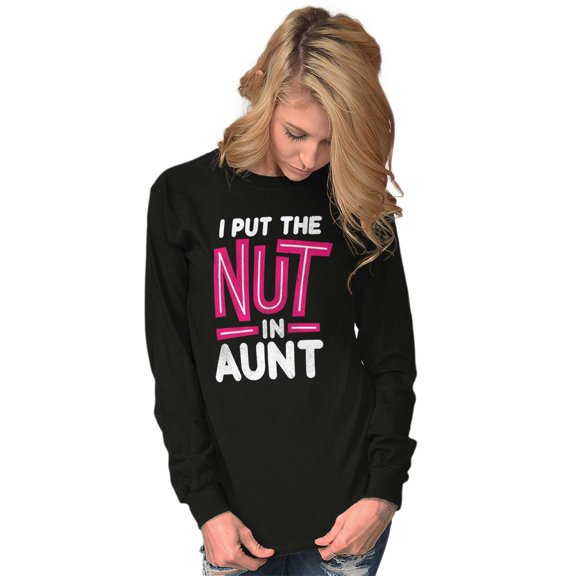 Aunt Cute Funny Cool Crazy Auntie Women's Long Sleeve T Shirt Brisco Brands S