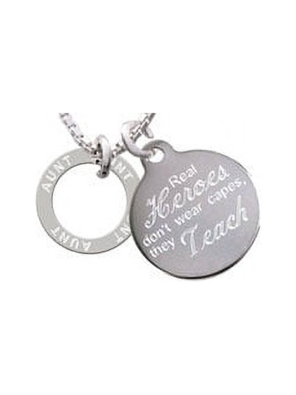 Aunt Eternity Ring Real Heroes Don't Wear Capes They Teach Engraved Necklace
