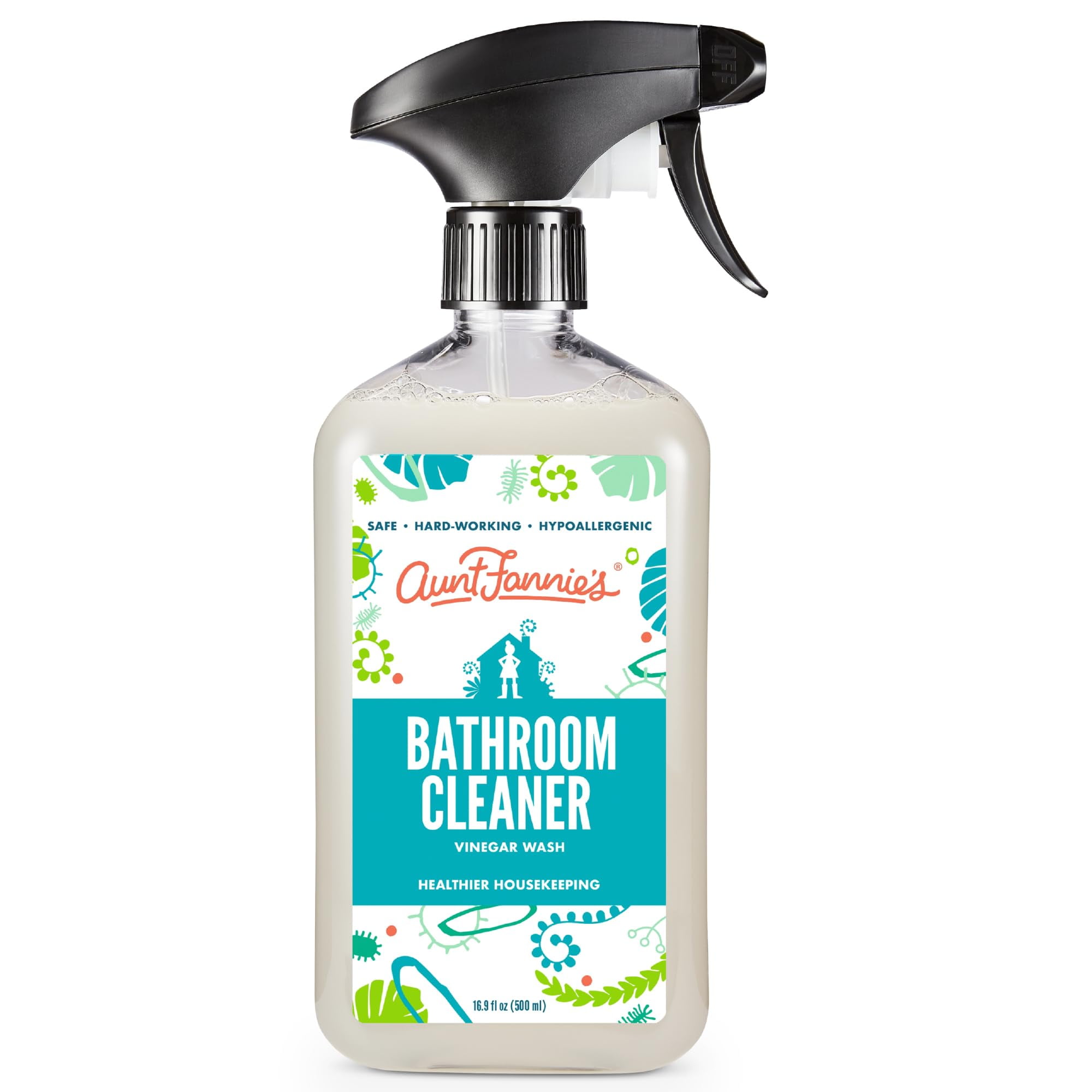 Aunt Fannie's All Purpose Bathroom Cleaner Vinegar Spray for Shower, Tub, Toilet, Tile, Sink and