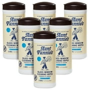 Aunt Fannies Glass & Window Cleaning Wipes, Natural Streak-Free Glass Cleaner, 35 Count Pack of 6