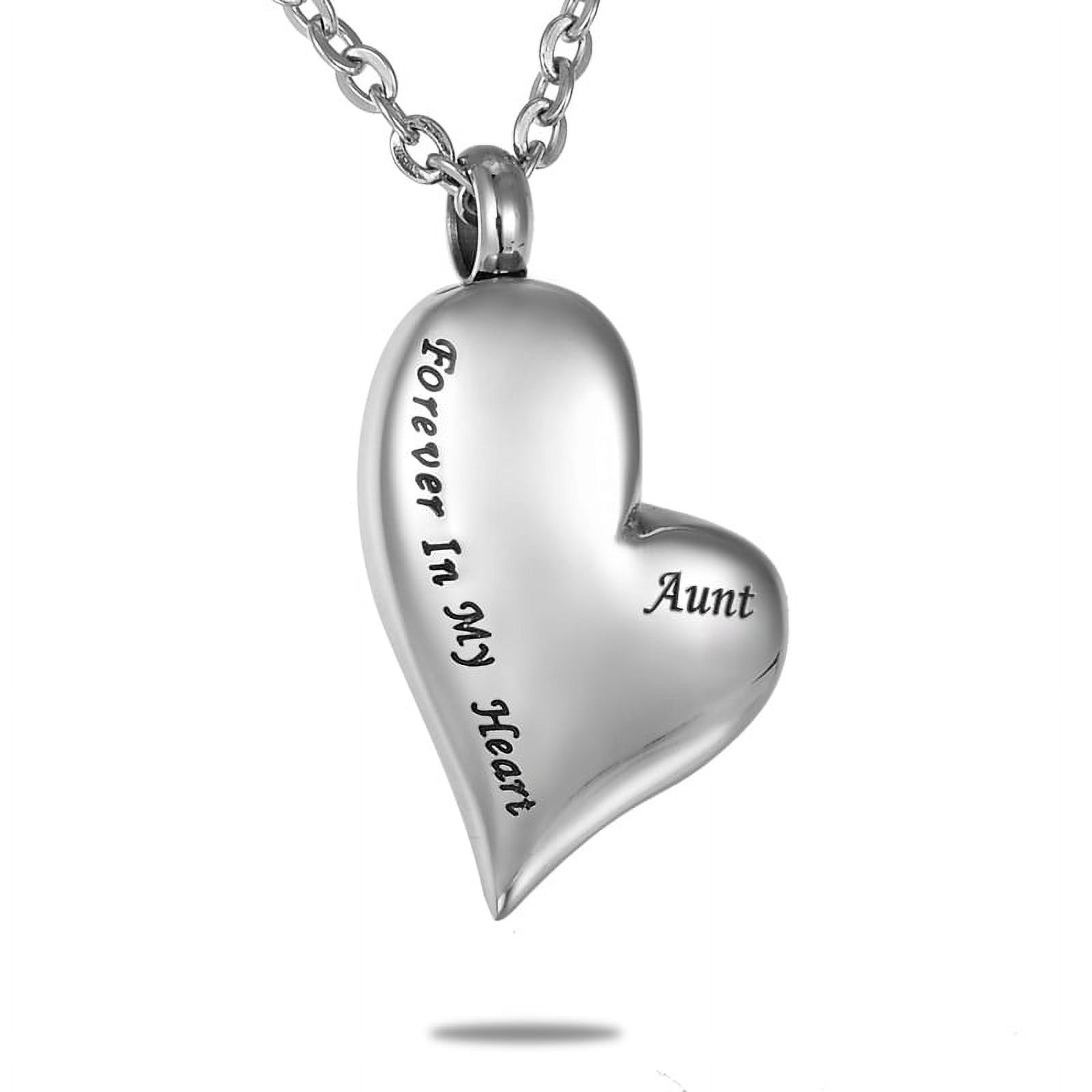AROMITA JEWELRY Aunt Forever In My Heart Cremation Jewelry for Ashes Keepsake Memorial Urn Necklace for Friend/Family/Pet