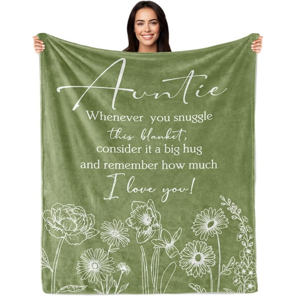Aunt Gifts, Auntie Gift Ideas, Best Aunt Ever Gifts, Aunt Birthday Gifts, Best Auntie Gifts, Cool Birthday Gifts for Aunt from Niece Nephew, Great Aunt Announcement Gifts 60"X50" Blanket