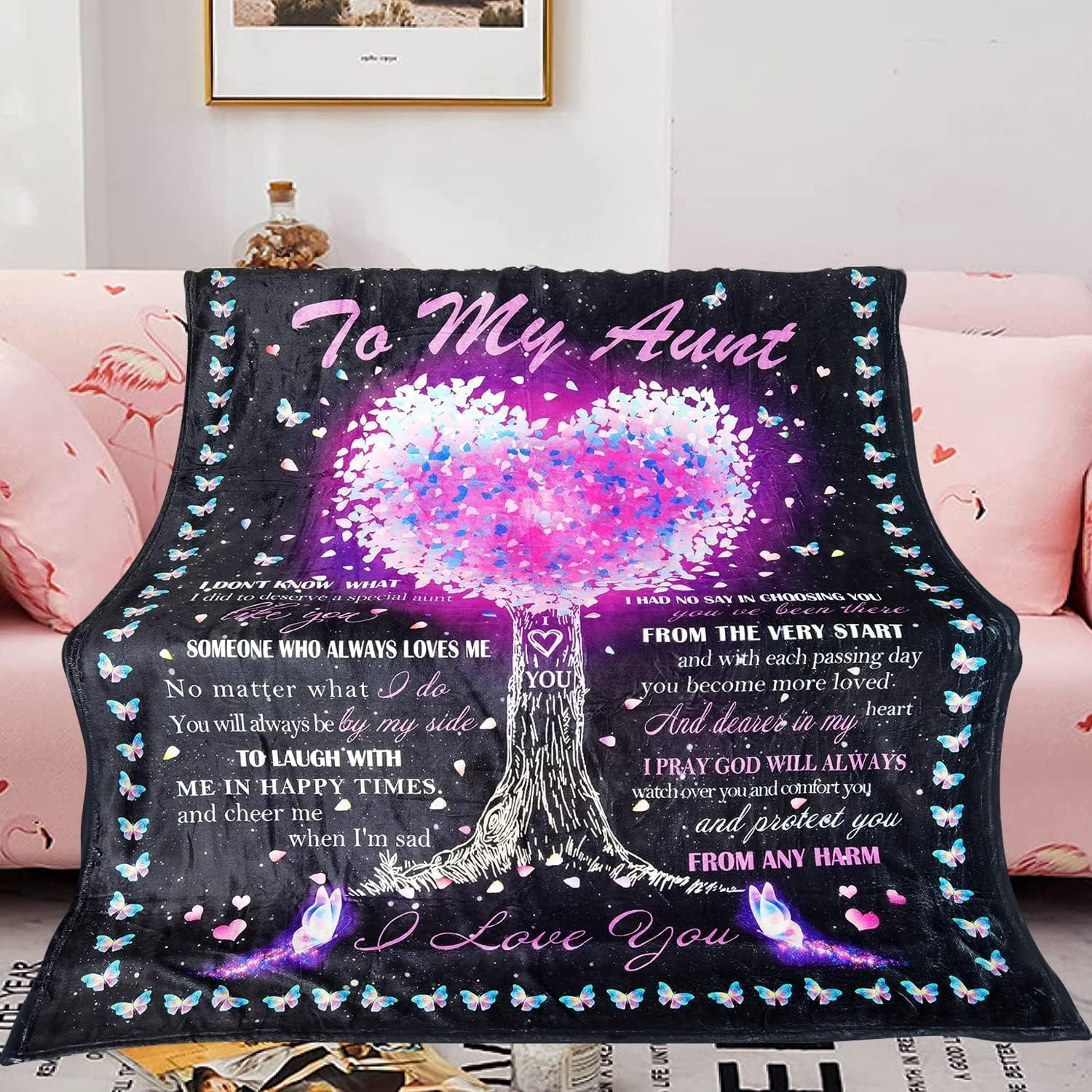 Aunt Gifts Blanket, Aunt Birthday Gifts, Birthday Gifts for Aunt, Auntie Gifts Ideas, Best Aunt Ever Gifts, Gifts for Aunts from Niece Nephew, Gifts for Aunt Throw Blanket 60"X50"