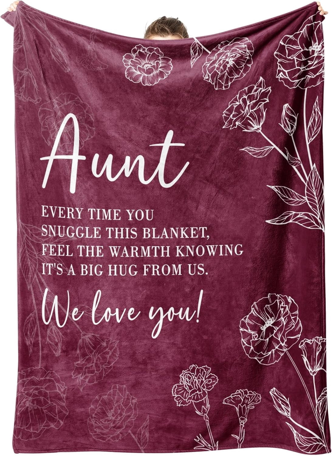 Aunt Gifts Blanket, Gifts for Aunt from Niece Nephew, Aunt Birthday Gifts, Auntie Gift Ideas for Mothers Day Christmas, Super Soft Flannel Throw Blanket for Aunt