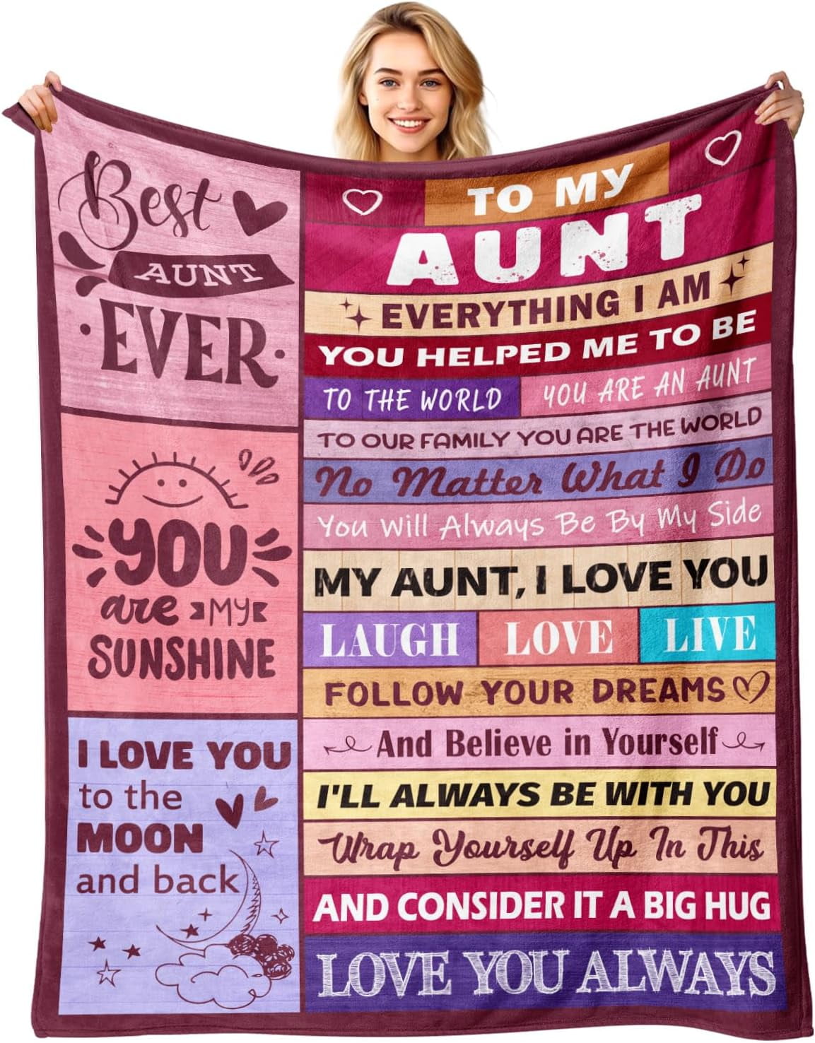 Aunt Gifts, Gifts for Aunt from Niece Nephew, Best Aunt Ever Gifts, Great Aunt Gifts, Best Aunt Ever Gifts, Auntie Gift Ideas, Christmas Mothers Day Birthday Gifts for Aunt, Aunt Blanket