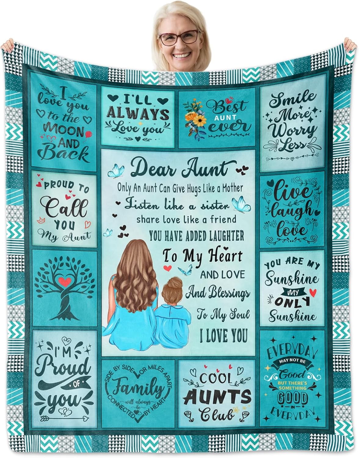Aunt Gifts, Gifts for Aunt Blanket 60"x50", Aunt Gifts from Niece, Best