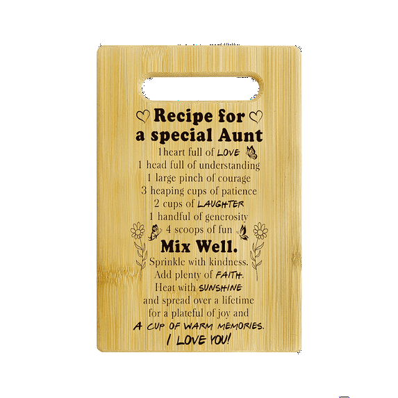 Aunt Gifts Kitchen Cutting Board - Recipe For A Special Aunt, Gifts For Thanksgiving , Appreciation Gifts Birthday Gifts For Aunt Auntie, Bamboo Cutting Boards For Kitchen Restaurant,10.63"x 7"