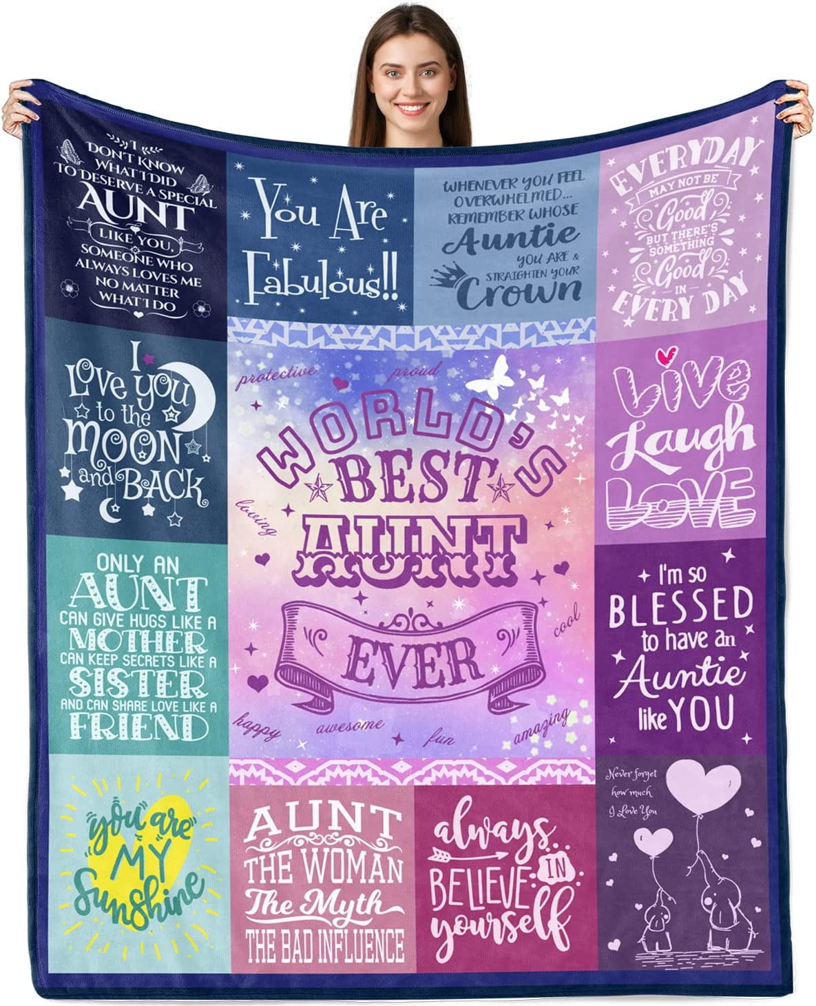 Aunt Gifts from Niece, Aunt Birthday Gifts, Aunt Blanket, Auntie Gifts, Gifts for Aunt Blanket from Niece, Gifts for Auntie Super Soft Throw Blanket 50"x60"