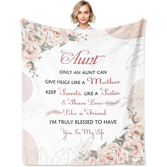 Aunt Gifts from Niece Nephew, Aunt Birthday Gifts Blanket 60"x50", Aunts Gift, Auntie Gift Ideas for Mother''s Day Christmas Wedding Anniversary, to My Auntie Throw Blankets, Aunt''s Present