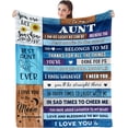 thumbnail image 1 of Aunt Gifts from Niece Nephew to My Aunt Blanket Birthday Gift Ideas for Aunt Best Aunt Ever Gifts Christmas Mothers Day Present Soft Throw Blanket Blue 60x50 Inch, 1 of 6