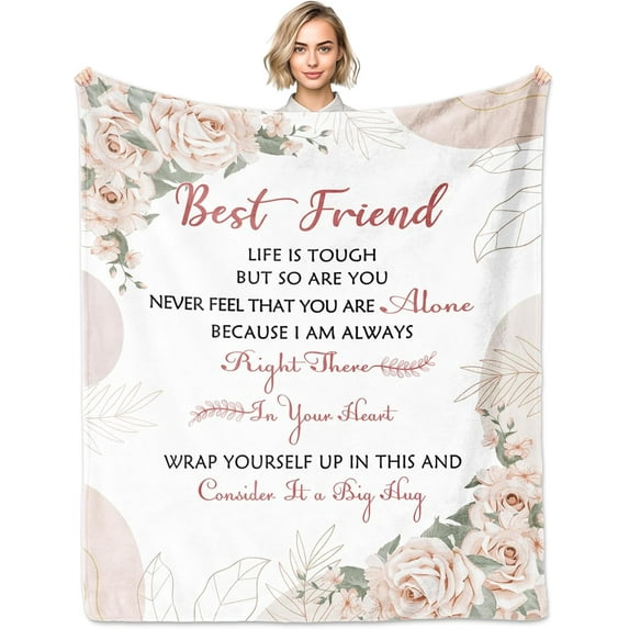 Best Friend Birthday Gifts for Women, Bestie Gifts Blanket 60"x50", Gifts for Best Friend, Friendship Gifts for Women, BFF Gifts Ideas for Mothers Day Christmas, to My Friend Throw Blanket