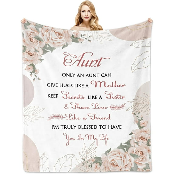 Aunt Gifts from Niece Nephew, Gifts for Aunt Blanket 60"x50", Aunt Birthday Gift, Best Aunt Ever Gifts, Auntie Gifts from Niece, Aunt Gift Ideas for Mother''s Day Christmas, to My Aunt Throw Blankets