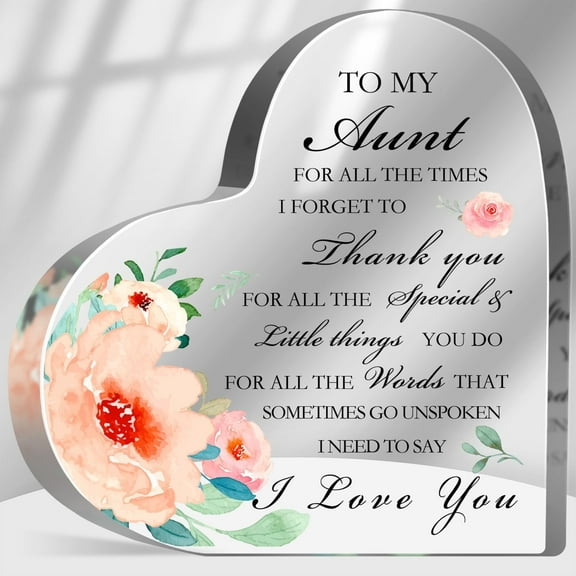 Aunt Gifts from Niece Nephew, Thank You Keepsake Gifts for Aunt, Best Aunt Ever Sign Gifts, Aunt Appreciation Gifts, Birthday Gifts for Aunt Auntie, Home Desk Decor Aunt Sign Acrylic