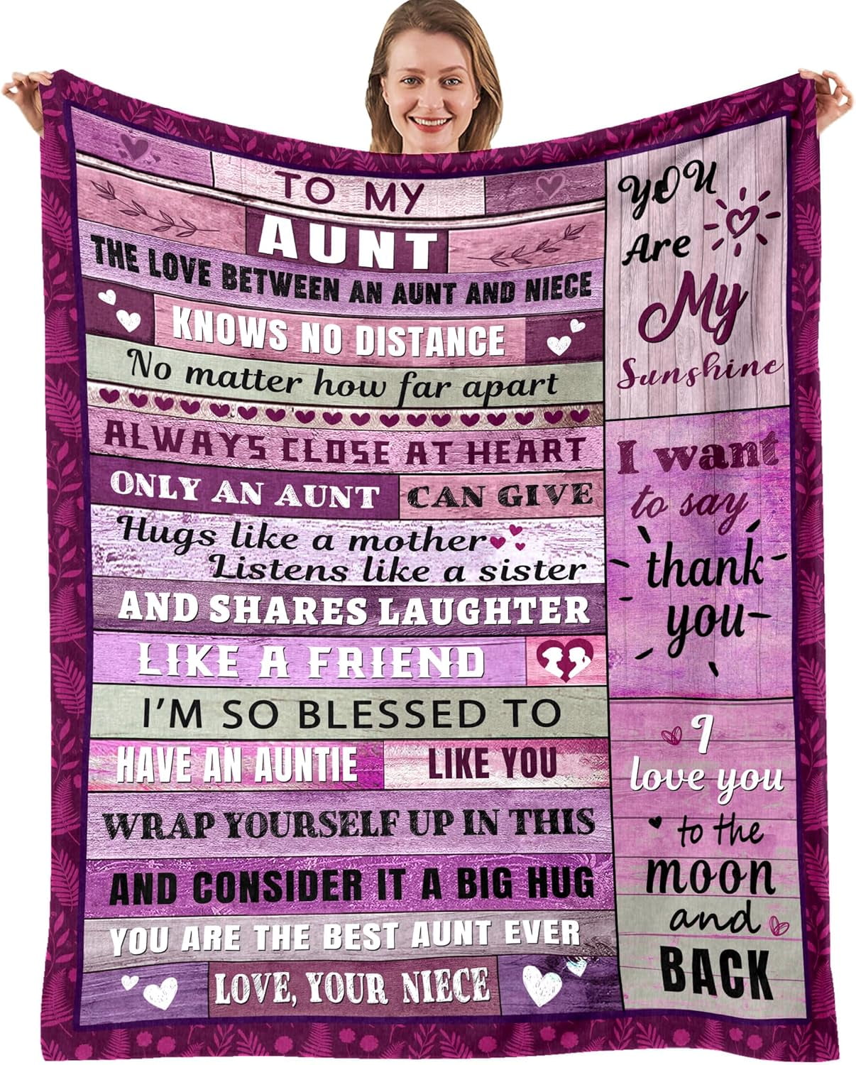 Aunt Gifts from Niece Throw Blanket, Best Aunt Ever Gifts, Ideal Aunt ...
