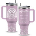 thumbnail image 1 of Aunt Gifts Tumbler 40oz, Best Aunt Ever Gifts from Niece/Nephew, Auntie Gift Ideas Coffee Cup, Birthday Gift For Auntie Stainless Steel Travel Tumblers with Handle, 1 of 6