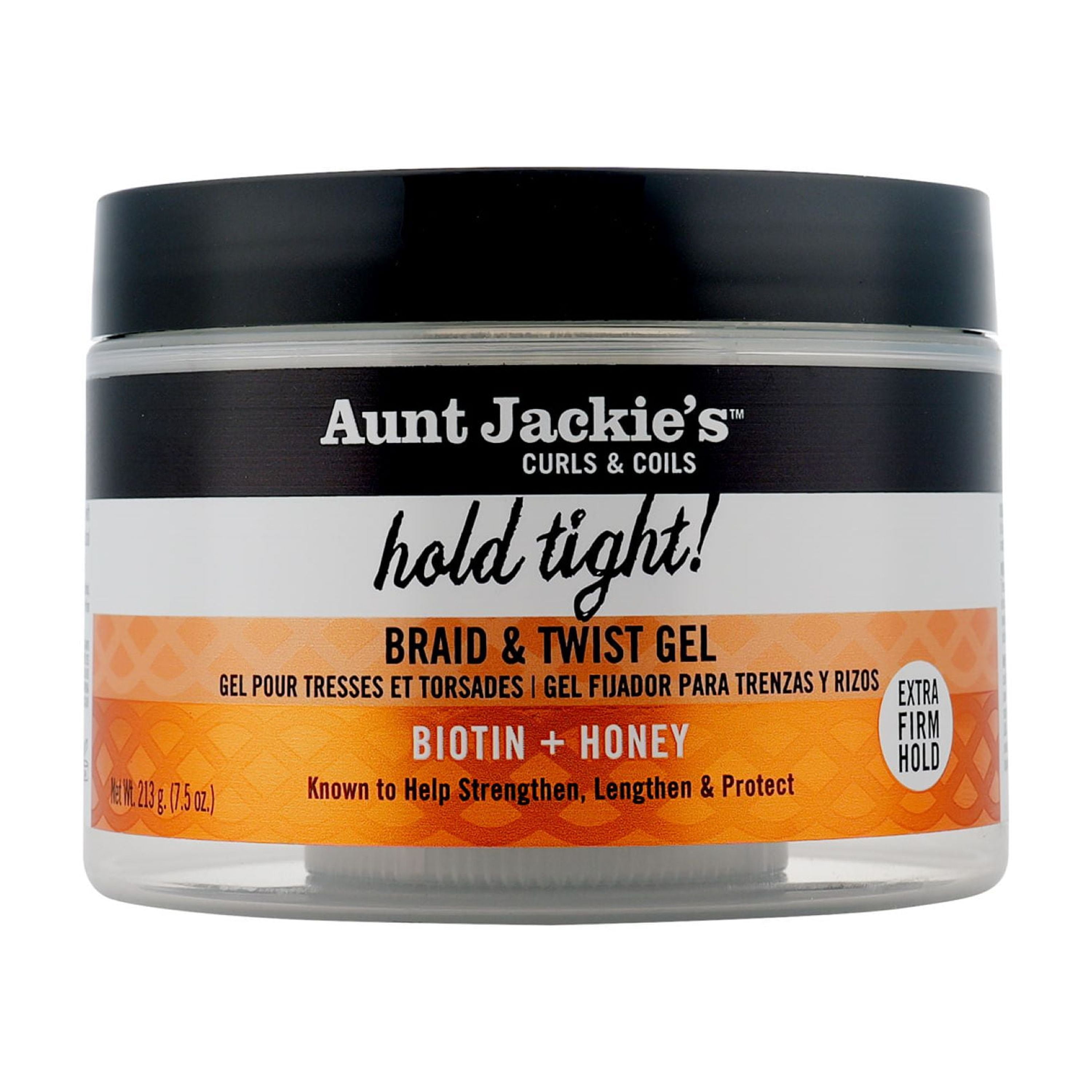 Aunt Jackies Braid + Twist Collection Hold Tight Braid & Twist Extra Firm Hold Gel, 7.5 oz, Moisturizing