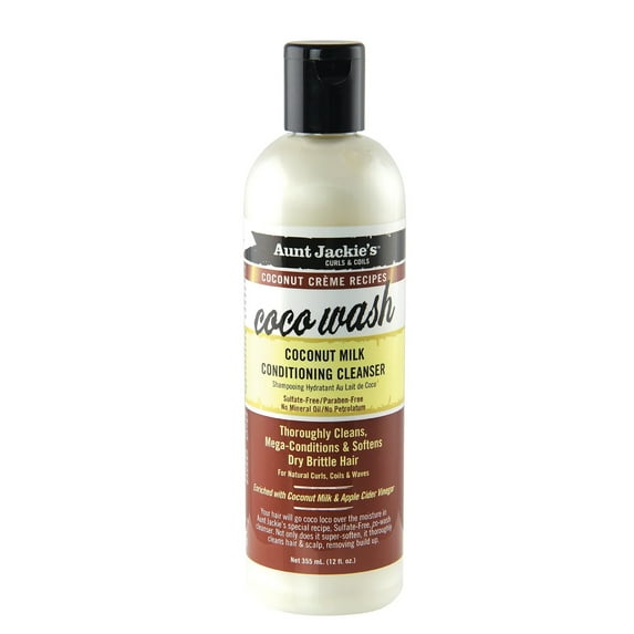 Aunt Jackie's Coco Wash Coconut Milk Conditioning Cleanser 12 Oz, Pack of 2