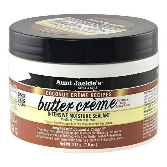Aunt Jackie's Coconut Crme Recipes Butter Crme Jar, Intensive Hair Moisture Sealant, 7.5 oz