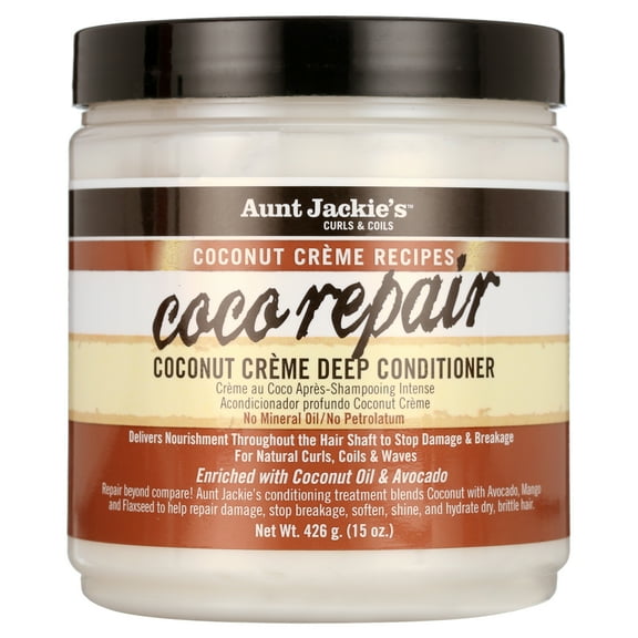 Aunt Jackie's Curls & Coils Coco Repair Coconut Creme Deep Conditioner, 15 oz