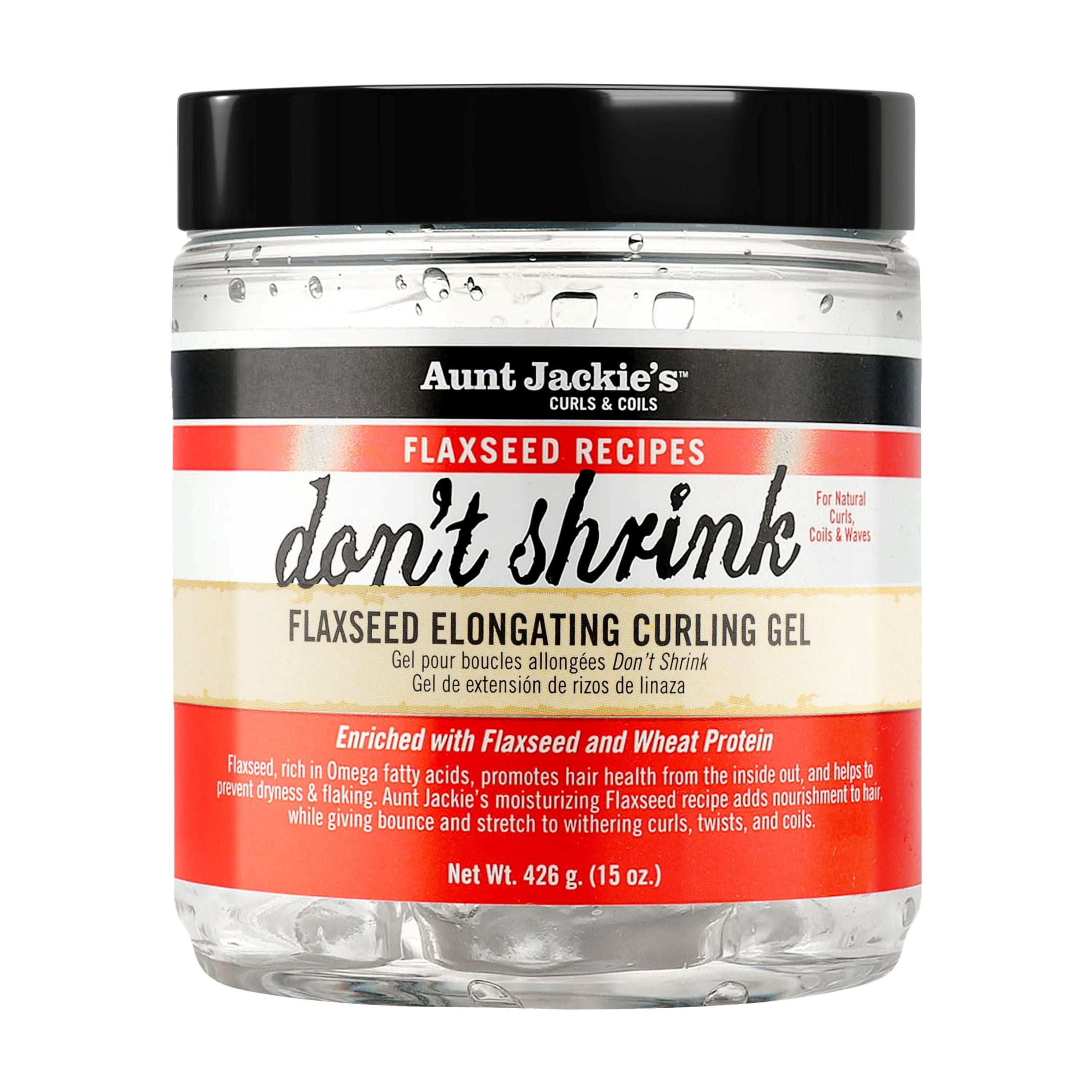 Aunt Jackie's Curls & Coils Don't Shrink Flaxseed Elongating Curling Gel, 15 oz