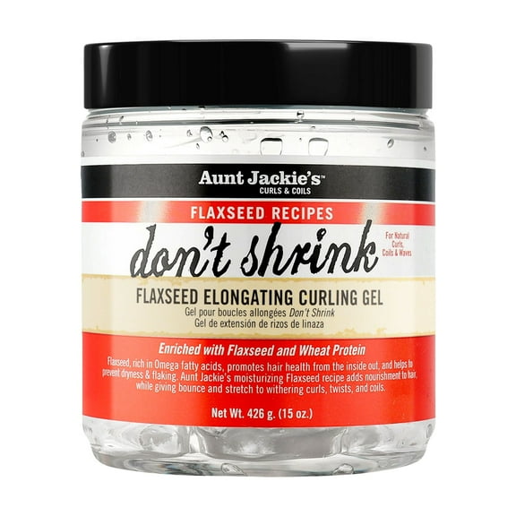 Aunt Jackie’s Curls & Coils Don’t Shrink Flaxseed Elongating Curling Gel, 18 oz., Female