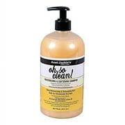 Aunt Jackies Curls and Coils Oh So Clean, Large 24oz Family Sized Pump, Deep Moisturizing and Softening Hair Shampoo for Natural Curls, Coils and Waves, Enriched shea Butter