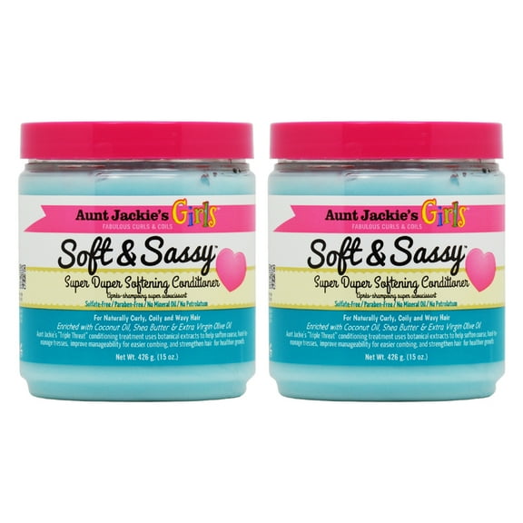 Aunt Jackie's Girls Soft and Sassy Super Duper Softening Conditioner, 15 oz (Pack of 2)