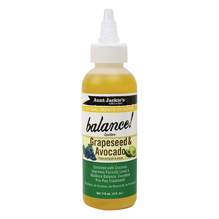 AUNT JACKIE'S Balance Grape Seed&Avocado Growth Oil (4oz) AUNT JACKIE'S Balance Grape Seed&Avocado Growth Oil (4oz)