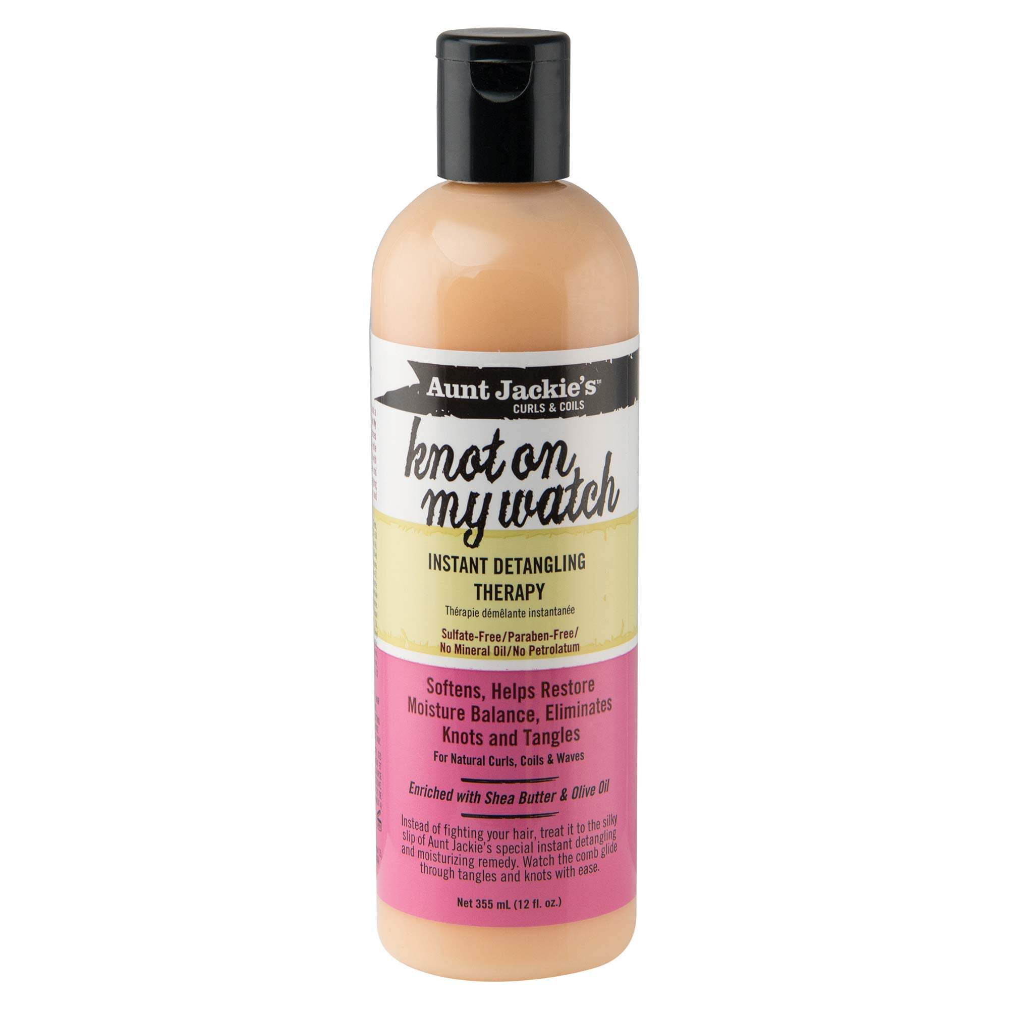 Auntjackies Aunt Jackie's Curls and Coils Knot On My Watch Instant Hair Detangling Therapy for Natural Curls, Coils and Waves, Enriched with shea Butter, 16 oz