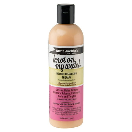 Aunt Jackie's Curls and Coils Knot On My Watch Instant Hair Detangling Therapy for Natural Curls, Coils and Waves, Enriched with shea Butter, 16 oz