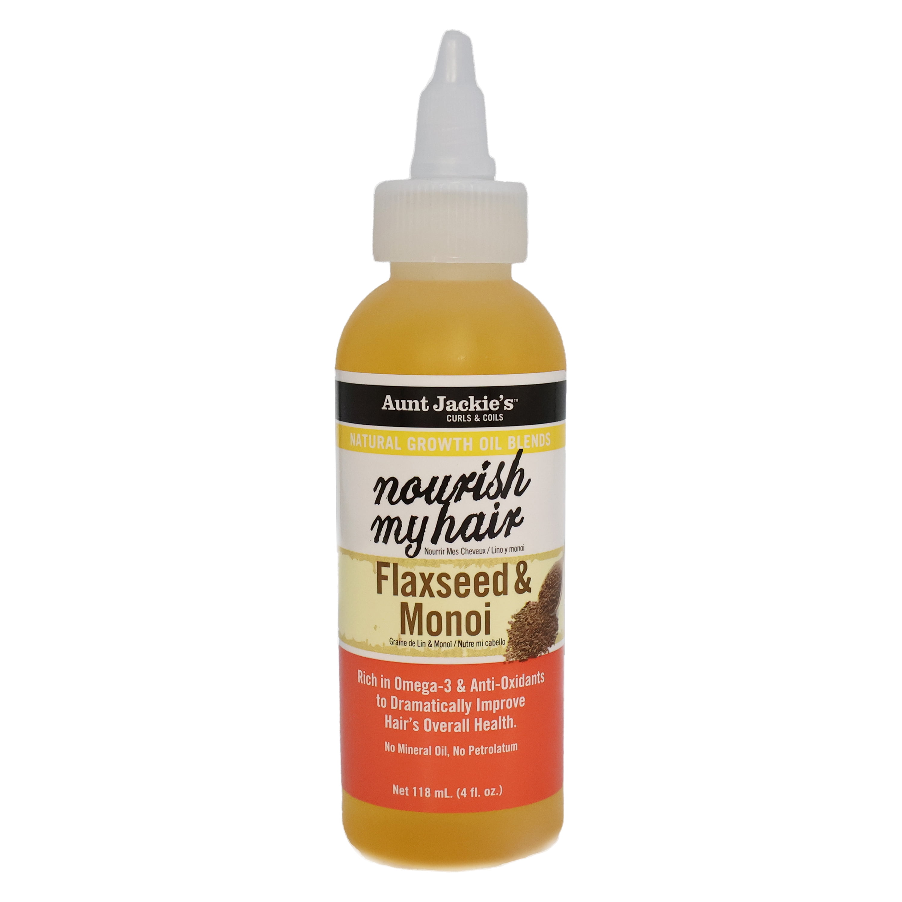 Aunt Jackie's Nourish My Hair Flaxseed and Monoi Growth Oil 4 Oz., Pack