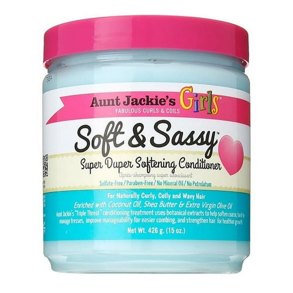 Aunt Jackies Fabulous Curls And Coils Girls Soft And Sassy Super Softening Conditioner, 15 oz, 2 Pack