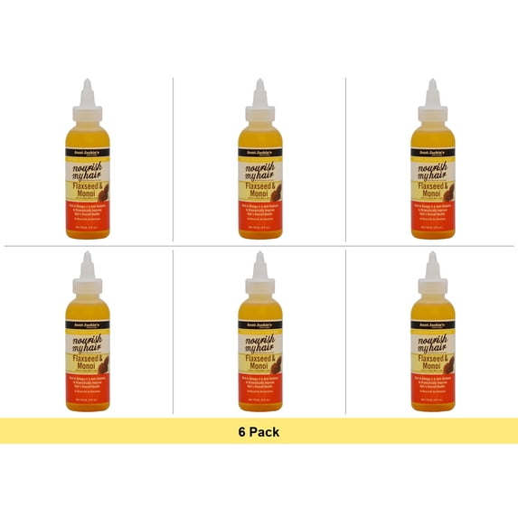Aunt Jackies Nourish My Hair Flaxseed and Monoi Hair Oil, 4 Oz - 6 Pack