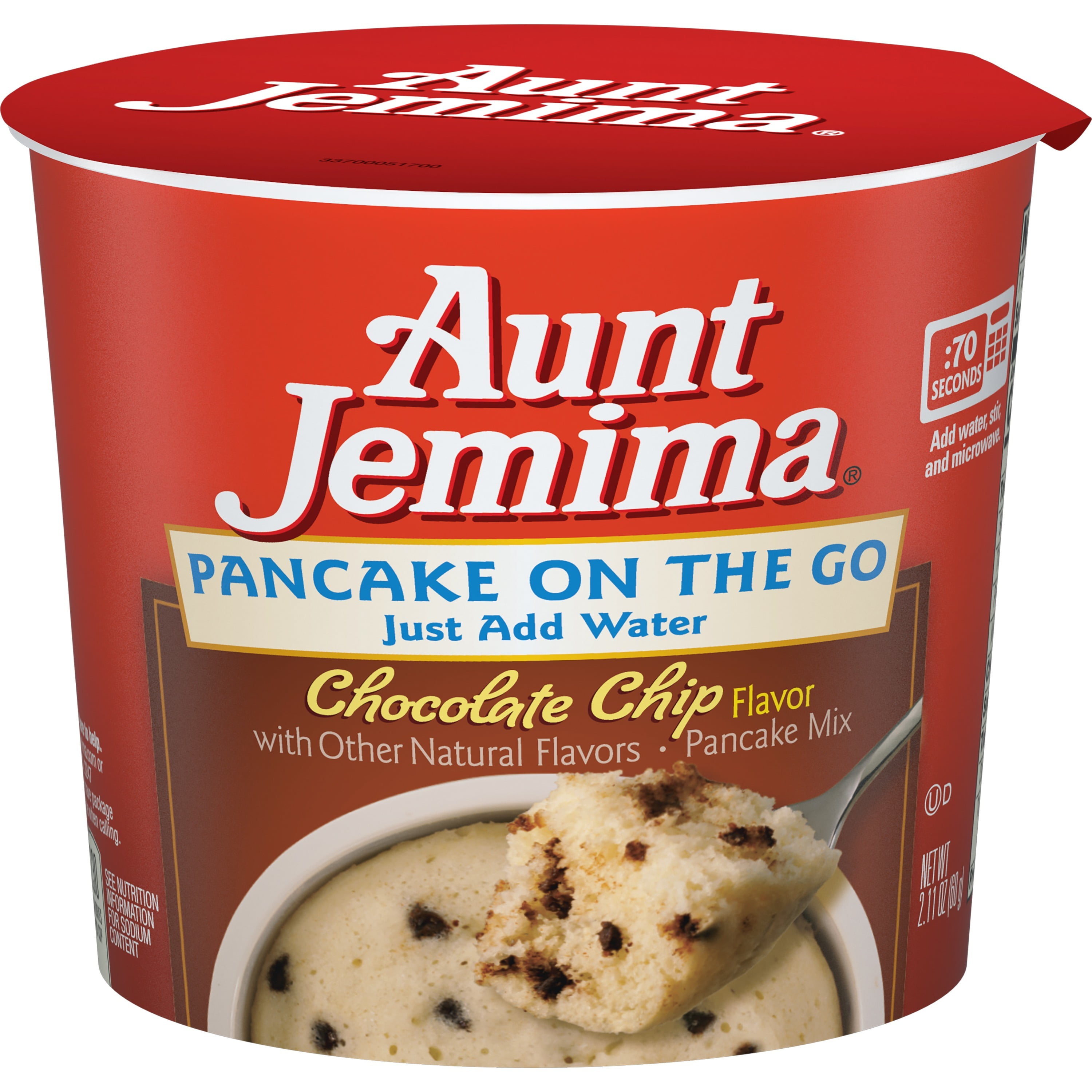Aunt Jemima Chocolate Chip Pancake On The Go, 2.11 oz Cup