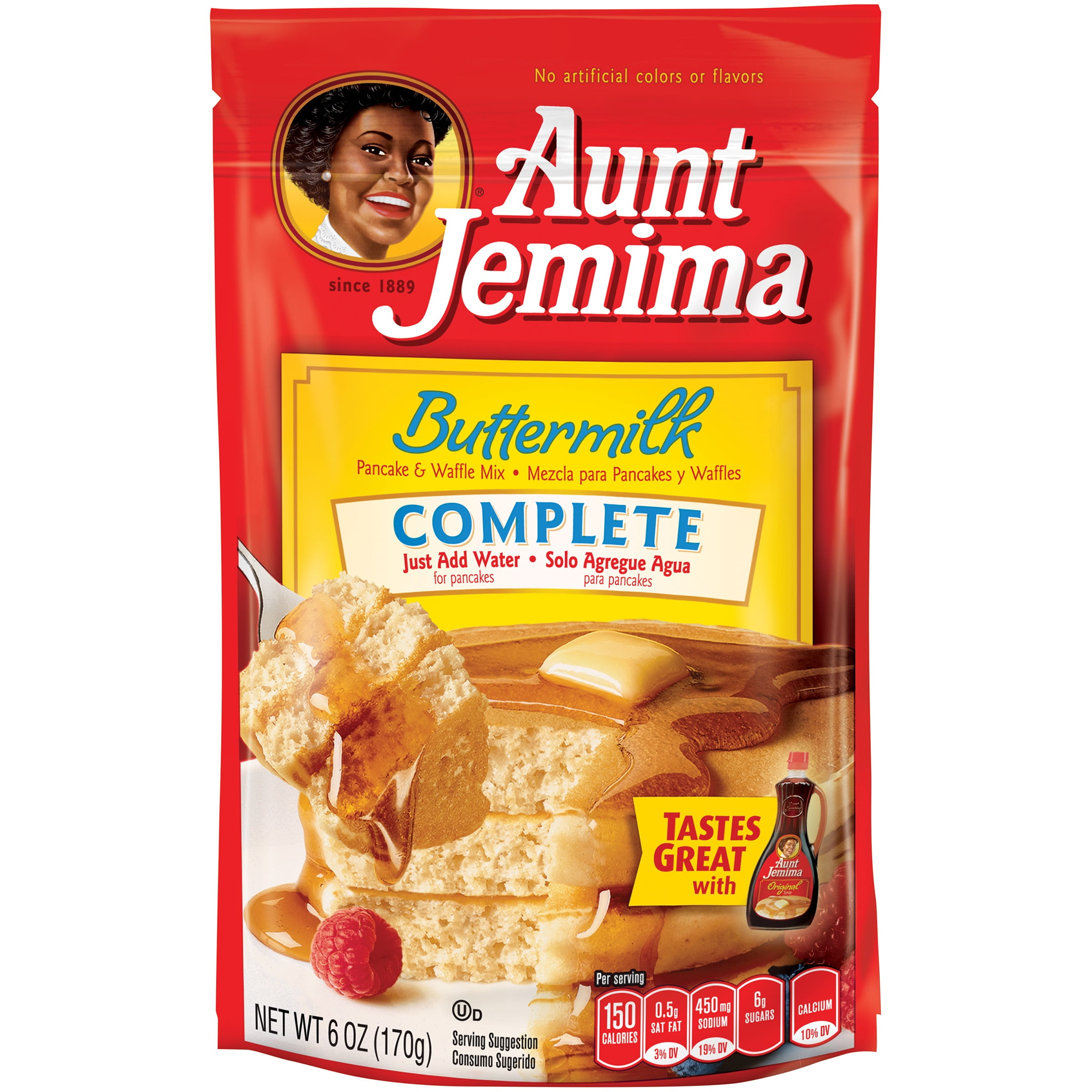 Aunt Jemima Complete Buttermilk Pancake & Waffle Mix 6 oz. Stand up Bag