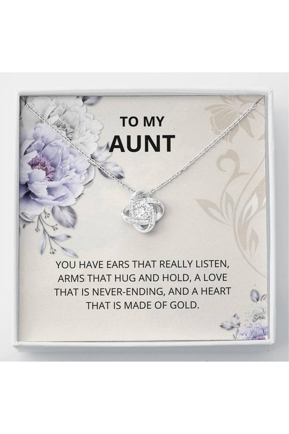 Aunt Love That Is Never Ending Necklace - Unique Gift for Aunt, Auntie, and Niece with Heart Design and Silver Chain