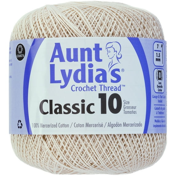 Aunt Lydia Classic Ecru Crochet - 3 Pack of 400y/365m - Cotton - Gauge 10 - Crochet