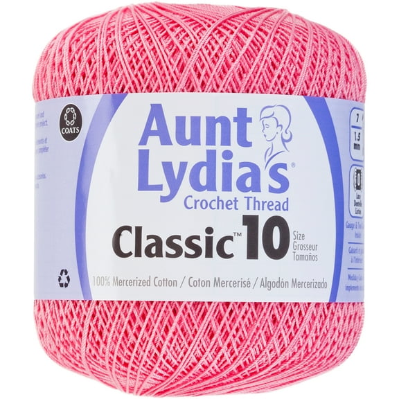 Aunt Lydia Classic French Rose Crochet - 3 Pack of 350y/320m - Cotton - Gauge 10 - Crochet