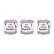 Aunt Lydia Classic Silver Crochet - 3 Pack of 350y/320m - Cotton - Gauge 10 - Crochet