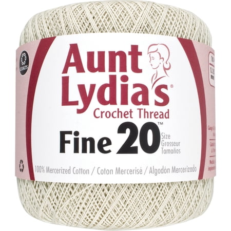 Aunt Lydia Extra Fine Natural Crochet - 3 Pack of 400y/365m - Cotton - Gauge 20 - Crochet