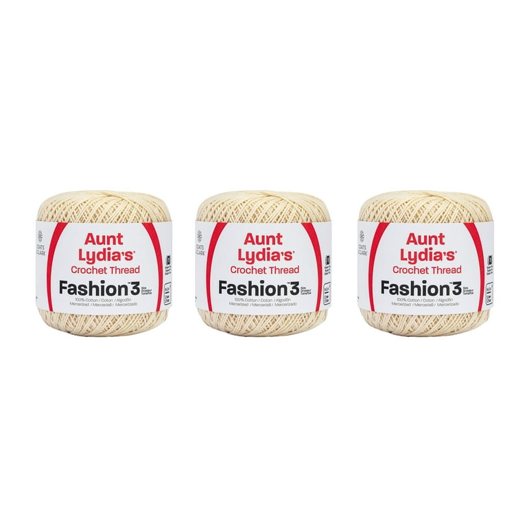 Aunt Lydia Fashion White Crochet - 3 Pack of 150y/137m - Cotton