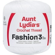 Aunt Lydia Fashion White Crochet - 3 Pack of 150y/137m - Cotton - Gauge 3 - Crochet