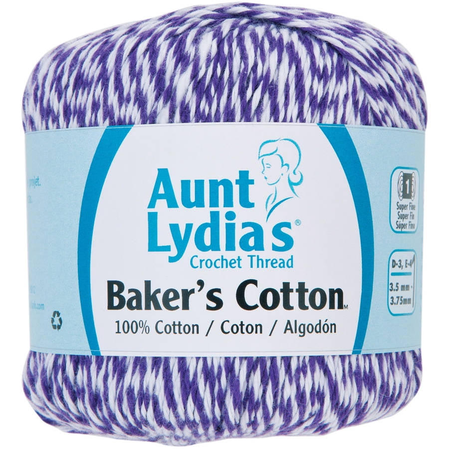 Aunt Lydia's Baker's Cotton Crochet ThreadPurple, Pk 3, Aunt Lydia's