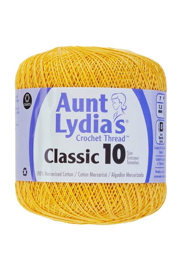 Aunt Lydia's Classic Crochet Thread Size 10-Golden Yellow