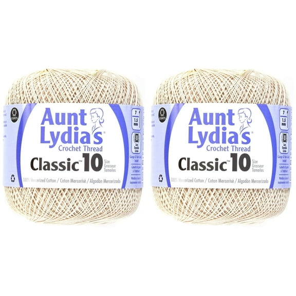 Aunt Lydia's Classic Crochet Thread Size 10-Natural